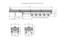 Semi-trailer of cargo model Tonar 974616 with axles of production TONAR models: 90422, 90424, 90431