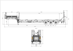 Semitrailer 98134B (loading space design - load-bearing frame, platform, front shield, gangway)