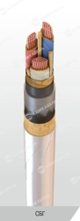 Power cable with copper conductors with paper insulation impregnated with viscous or non-flowing composition for voltage 6, 10 k