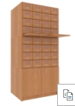 Catalogue cabinet, 2-module, 32 drawers (4x8), on pedestal