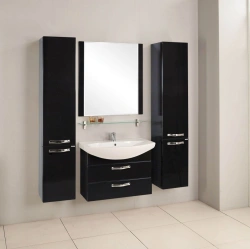 Cabinet under sink Aquaton Aria 80 M suspended black gloss 1A140801AA9501.A140.8.01A.A95.0