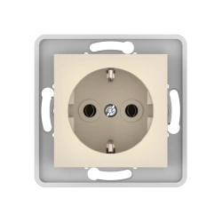 CADUCEUS ALING PRESTIGE Flush-mounted socket outlet with grounding without cover with plastic base 16A, 250V~, beige, art. 60