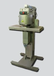 Special equipment for preservation Semi-automatic capping machine PZ for capping round metal jars up to 23 in diameter.