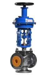 Three-way regulating valve, three-way control valve; DN 15-100; PN 16