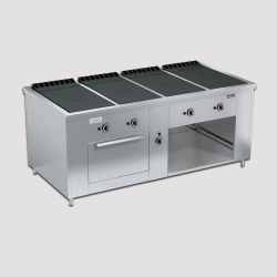 Gas cooker with closed flame PRG-IIA-4C SS "Maxi"
