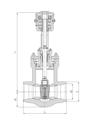 Gate valves of KZ 116 series DN from 100 to 300 mm, Pp up to 37,3 MPa, medium temperature up to 560?C under electric actuator/ w