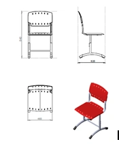 Pupil's adjustable chair, p.g.4-6. Item No. TMSU14/5