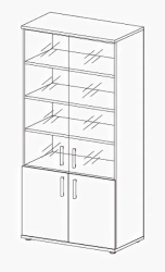 Cupboard with glass doors RL 02/16
