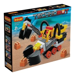 Bauer children's developmental toy "Technobot" series, set with robot and pilot in a box (colour yellow, grey). 86 ele
