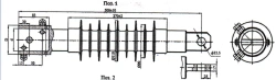 Cantilever rod insulator with ribbed shell made of organosilicon rubber KSPKr 120-3/0,6-K-T
