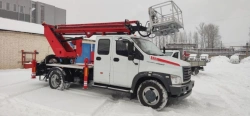 Self-propelled boom lift PSS-131.18E (C42R33) 75-TV on chassis Gazelle-Next "RED MACHINE".