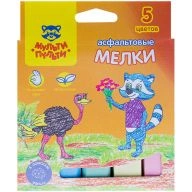 Coloured crayons for asphalt Multi-Pulti "Raccoon in Australia", 5 colours, cardboard box, europodweight