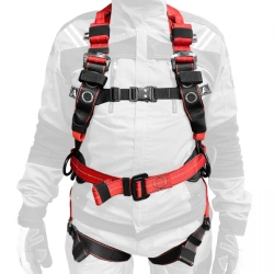 Safety harness with integrated belt for holding and positioning, model "Synthesis", article number STm3.