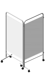 Two-section medical screen M 4019 -01