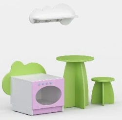 Children's stove "Domiki". (Furniture for kindergartens brand "Interior" series "TDI Kids")