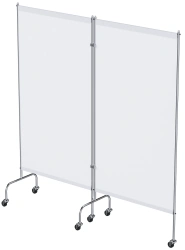 ?? - "???"(???-25302?) Medical screen of stainless steel, on wheels, two-sectional