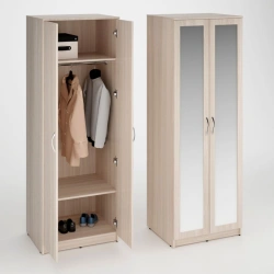 Swinging wardrobe for clothes 2 doors with mirror.