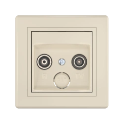 CADUCEUS ALING PRESTIGE Flush-mounted antenna TV/FM end socket, beige, art. 612Z.999