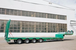 Semitrailer Tverstroimash 993941 modification 0021 platform with mechanical gangways and extensions