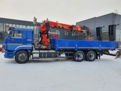 Flatbed truck with CMU model IT produced by INMAN JSC), model 5408D3-10 on chassis KAMAZ-65117
