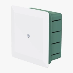 CADUCEUS ALING OG Flush-mounted junction box 100x100 with cover for solid wall, cover fastening with centre lid.