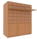 Catalogue cabinet, 2-module, 36 drawers (6x6), on pedestal