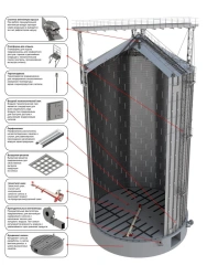 Ventilated metal silo unified flat-bottom SMP.275