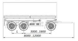 Flatbed trailer, type 3524, modification 3524-16, 3524-16A (lights 8512.3716-04, wheel rims 167.9911.00.3101012-04, tyres 385/6