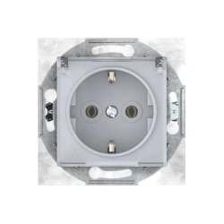 CADUCEUS ALING PRESTIGE Flush-mounted socket with grounding without blinds with cover with ceramic base 16A, 250V~, Silver