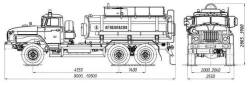 Methanol tanker truck ACM 4680K2-50 on URAL 4320-1951-60, 4320-1951-62, 4320-1951-70, 4320-1951-72, 4320-195 chassis.