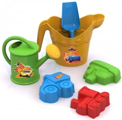 Hot Wheels Sand Kit #4 (watering can, scoop, watering can, 3 "Transport" moulds)