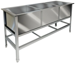 Three-section dishwashing bath 1500x500x870 mm