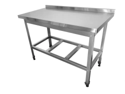 Cutting and production table with sides, without shelf