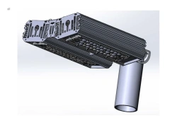 LED luminaire "Industrial Design MTM IoT" series CUBIC 100 Two modules Connection from sides 15 degrees Mounting console