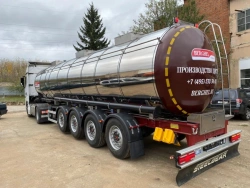 Four-axle tank semi-trailer, load-bearing construction, commercial name BERGHEL 9116P4, type 9116P4, swept bogie sh