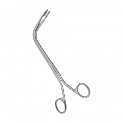 TSH-04-281-20 Laryngeal forceps for extraction of foreign bodies, curved along the rib, 200 mm