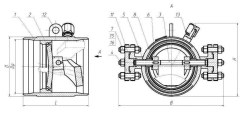 Welded butterfly valve SAZ 44077 DN 150-1000 PN 2,5-4,0 MPa