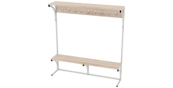 Floor coat rack with bench single-sided 1680x370x1800mm (WxHxH)