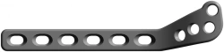 Support plate for lateral tibial condyle with limited contact (3-12 holes, length 100-164 mm (left).