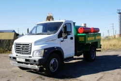 Special purpose vehicle with mobile disinfection unit DUK-1-03 on the platform of GAZon C42R33 vehicle