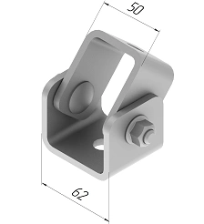 Swivel joint SMA 654, overall dimensions 62x50 mm, metal thickness 5,0 mm, thermal diffusion galvanisation