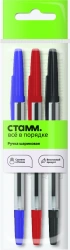 Set of ballpoint pens STAMM "Optima" 3pcs, 3 colours, 1mm, package with europodweight
