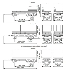 Flatbed trailer, UST brand, type 94654J, modifications 94654J-A1-01, 94654J-A1-02, 94654J-A1-03, 94654J-A1-04, 94654J-A1-05, 946