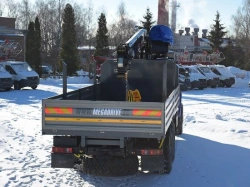 Special purpose vehicle with hydraulic loading crane of MKMA type on the base of URAL 4320 and its modifications U0K07N-UM