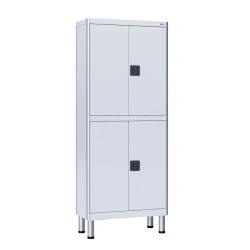 ??-04-"???" (???-7648.01-11) Two-section medical cabinet, two-leaf, made of aluminium profile and carbon steel, with mezzanine