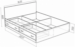 Bed with drawers