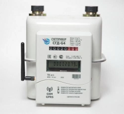 Gas counters volumetric diaphragmatic "CHETPRIBOR" SGD MTK GSM with mechanical temperature compensation, built-in module t