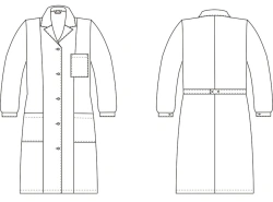 Women's dressing gown for protection against general industrial pollution and mechanical effects (abrasion)