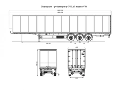 Semi-trailer-refrigerator of Tonar 9786 model with axles of TONAR models: 90422, 90424, 90431