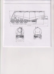Semi-trailer-slurry tanker CV4, type PPCT4, modification 9999-0000010-09. Axle unit AGOS-4-GT7-00.00.00.000 or axle unit BPW HS